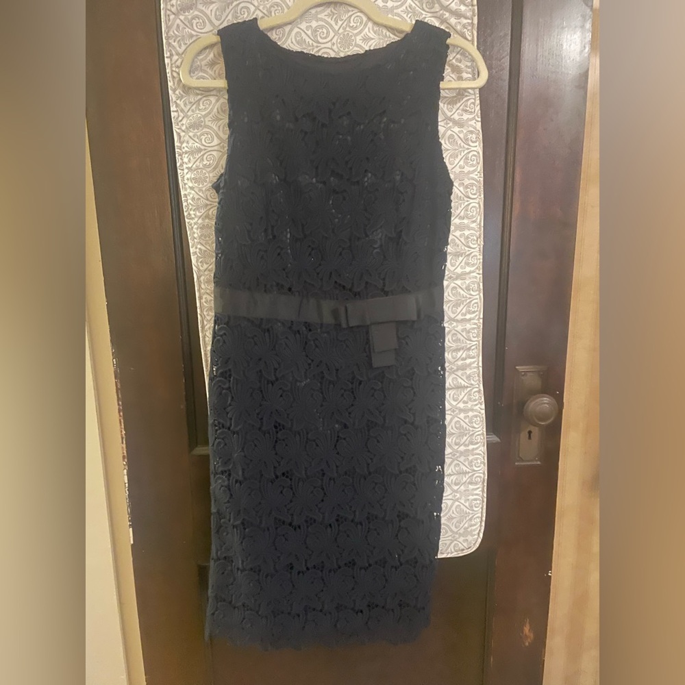 Talbots Black Textured Midi Dress